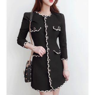 Flap-detail Cord-trim Minidress
