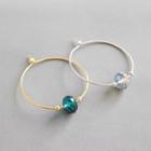 925 Sterling Silver Crystal Hoop Earring