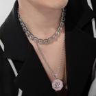 Zodiac Rhinestone Pendant Stainless Steel Necklace (various Designs)