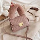 Mini Fluffy Handle Quilted Flap Crossbody Bag