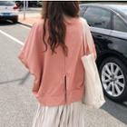 Slit-back Sweatshirt / Pleated A-line Midi Skirt