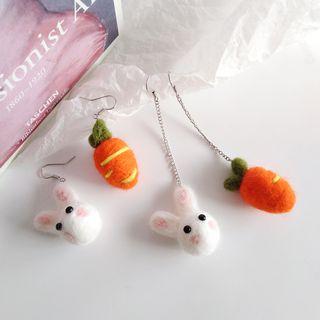Asymmetric Rabbit Drop Earring