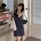 Wide Strap Patterned A-line Dress