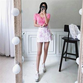 Dyed Wrap-front Shorts