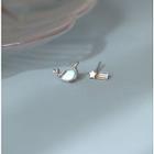 Non-matching 925 Sterling Silver Faux Crystal Whale & Star Earring 1 Pair - As Shown In Figure - One Size
