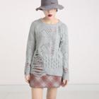 Fringed Pointelle Sweater