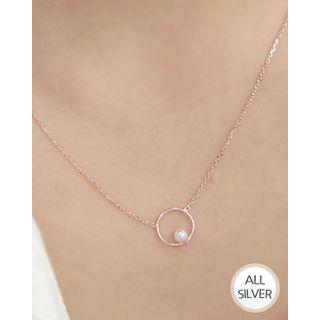Hoop-pendant Silver Chain Necklace