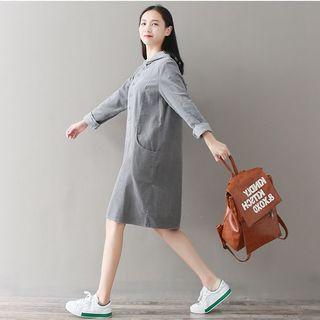Hooded Corduroy Dress