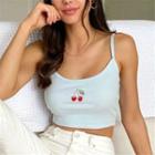 Cherry Embroidered Camisole Top