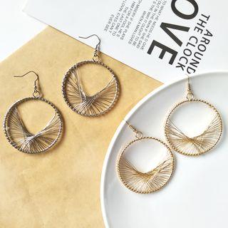Alloy Mesh Disc Dangle Earring