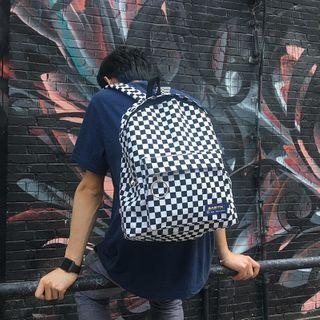 Checker Print Backpack Check - Black & White - One Size