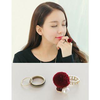 Set Of 3: Layered Ring