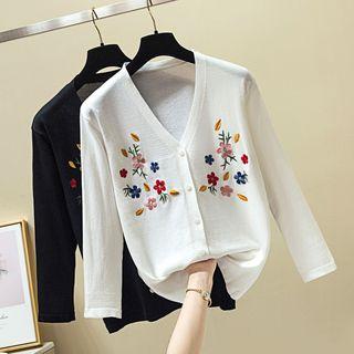 Long Sleeve Floral Printed Cardigan