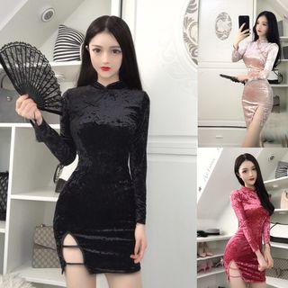 Cheongsam Style Cutout Sheath Dress