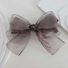Bow Mesh Hair Clip 1 Pc - Brown - One Size