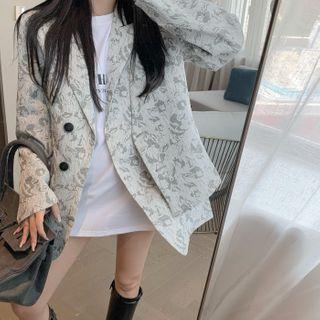 Details Embossed Loose Blazer As Shown In Figure - One Size