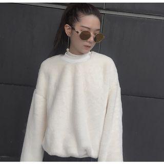 Plain Furry Pullover