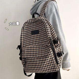 Houndstooth Knit Backpack