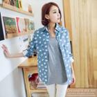All-over Heart Print Twill Shirt