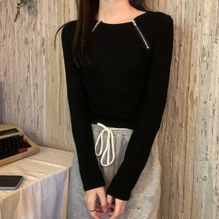 Front-zip Cropped Top
