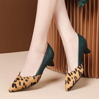 Leopard Print Kitten Heel Pumps