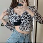 Leopard Print Cropped Light Jacket