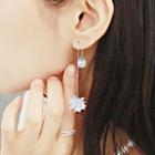 Faux Pearl Crystal Snowflake Dangle Earring As Shown In Figure - One Size