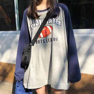 Raglan Long-sleeve T-shirt As Shown In Figure - One Size