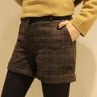 Plaid Wool Blend Shorts