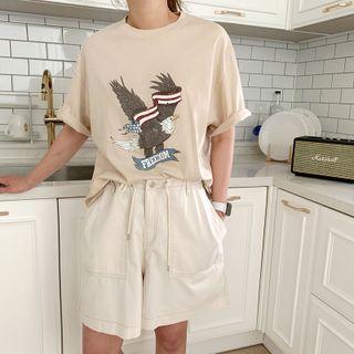 Usa Eagle Print T-shirt