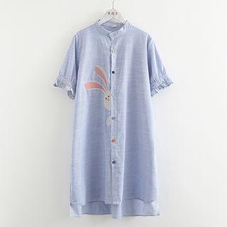 Rabbit Print Short-sleeve Dress