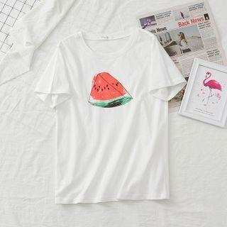 Short-sleeve Watermelon T-shirt White - One Size