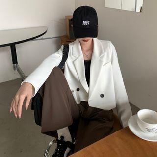 Long Sleeve Plain Single Breasted Cropped Blazer