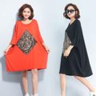 3/4-sleeve Sequined T-shirt Dress
