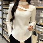 Ribbed Knit Strappy Sweater