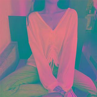 Drawstring Long-sleeve Oversized T-shirt
