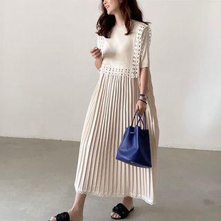 Pleated Lace Oversize Dress