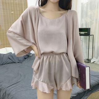Set: Light Jacket + Sleeveless Top + Shorts