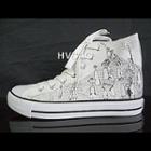 Surreal Print High-top Canvas Sneakers
