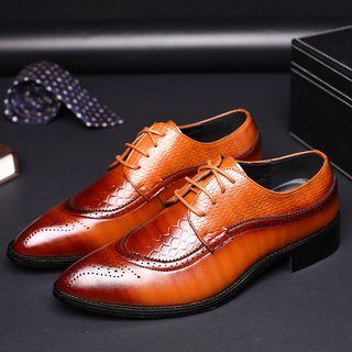 Croc Grain Lace-up Brogue Shoes