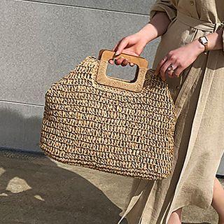 Rectangular Handle Woven Handbag