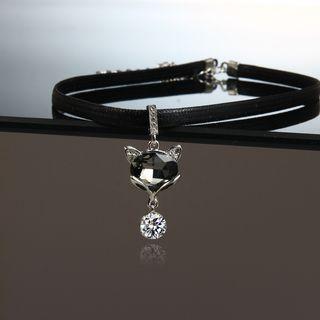 Rhinestone Fox Choker