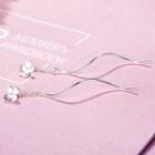 925 Sterling Silver Sakura Earring 1 Pair - 925 Silver - Silver - One Size