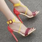 Color Block Strappy Stiletto Heel Sandals