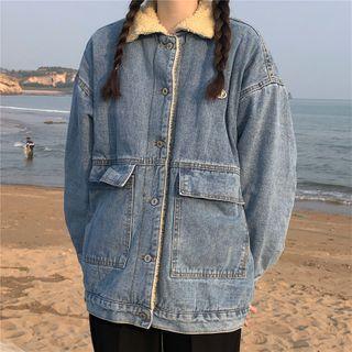 Denim Fleece Collar Jacket