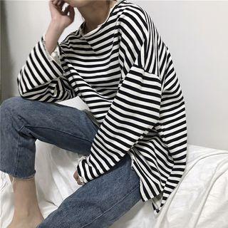 Long-sleeve Striped Oversized Top