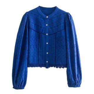 Button-up Embroidered Blouse