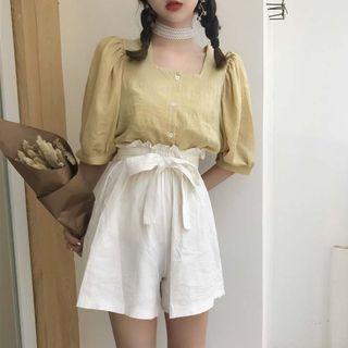 Short-sleeve Shirt / Wide Leg Shorts