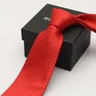 Striped Neck Tie (8cm) Red - One Size