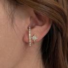 Rhinestone Star Ear Cuff Earring Gold - One Size